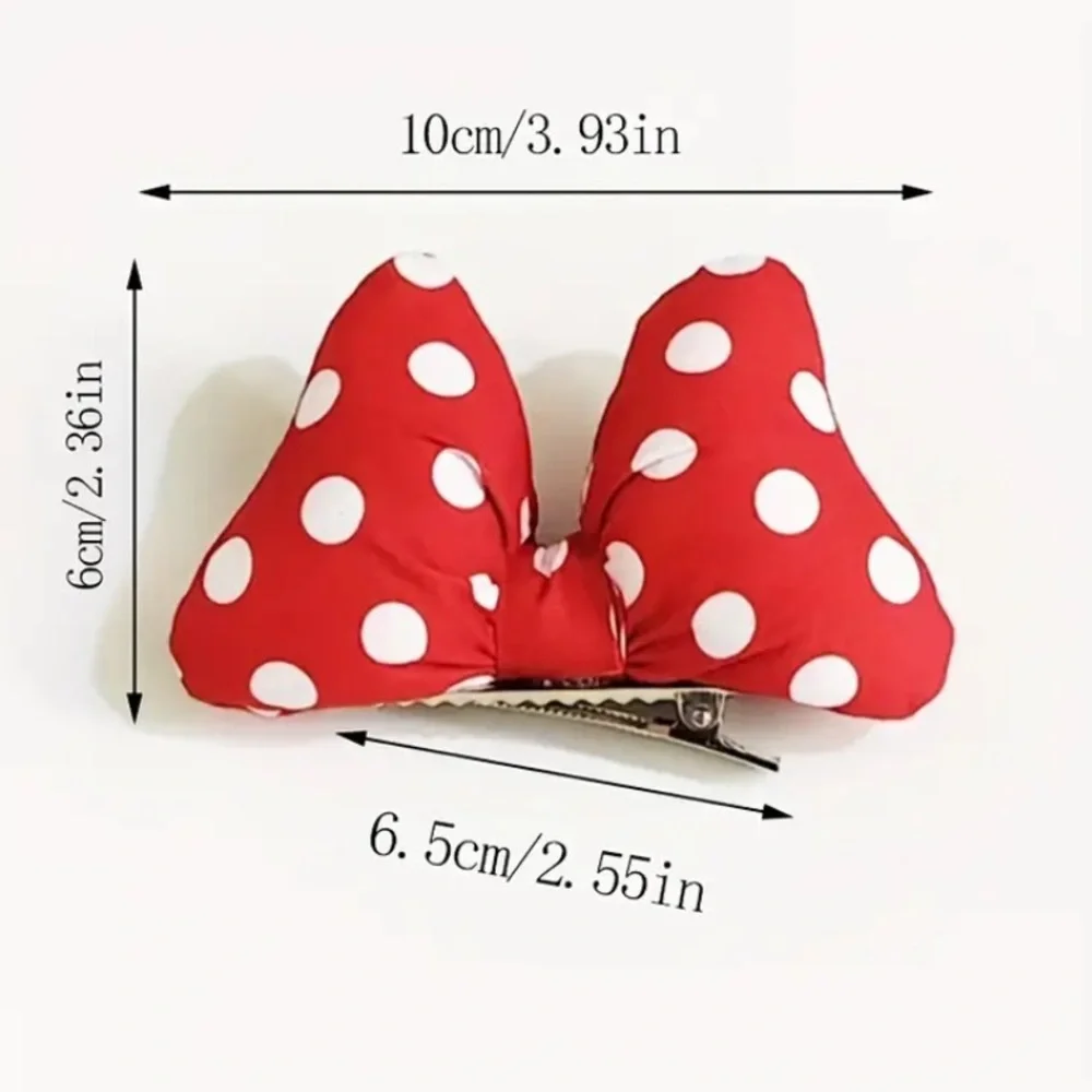 Minnie Mouse Red Polka Dot Hair Clips